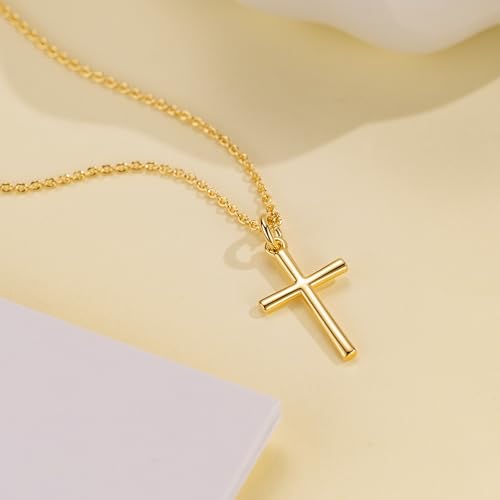 AMELINE 14K Gold Cross Necklaces for Women Gold Cross Chain Minimalist Cross Pendant Small Cross Necklace for Women Cross Jewelry - Image 6
