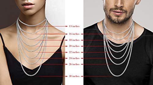 Italian Solid 925 Sterling Silver 3.5mm Diamond Cut Cuban Link Curb Chain Necklace for Women Men, Made in Italy - Image 7