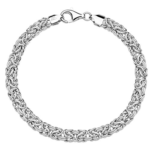 Italian 925 Sterling Silver Byzantine Bracelet for Women, Handmade in Italy - Image 3