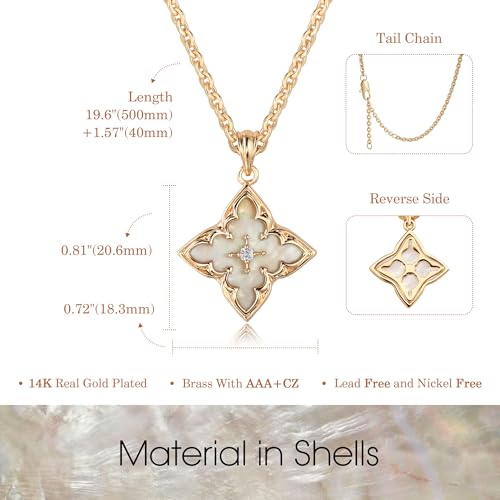 Gold Clover Necklace for Women Dainty 14K Gold Plated CZ Pendant Necklace Adjustable Chain Choker Charm Colorful Clover Pendant Lucky Necklaces for Women Jewelry - Image 7