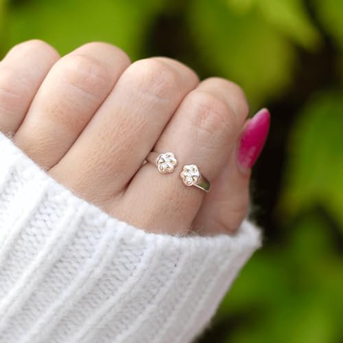 Project Hope Paw Hug Ring - Handcrafted 925 Sterling Silver Hand Hug - Tarnish-Free & Hypoallergenic - Adjustable Wrap Around Ring - Pet Owner Gift - Image 3