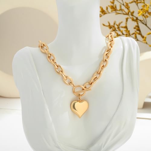 18K Gold Plated Coin Lion Head Pendant Necklace Chunky Paperclip Choker Necklace For Gifts On Birthday Holidays For Women Girls - Image 7