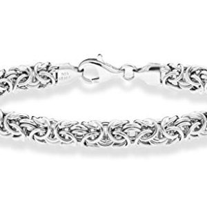 Italian 925 Sterling Silver Byzantine Bracelet for Women, Handmade in Italy