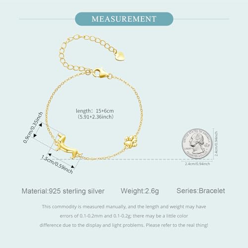 MUNDELL 925 Sterling Silver Cute Dachshund Double-Layer Butterfly Link Bracelet Puppy Dog Link Charm Bracelet for Women Fine Jewelry - Image 8
