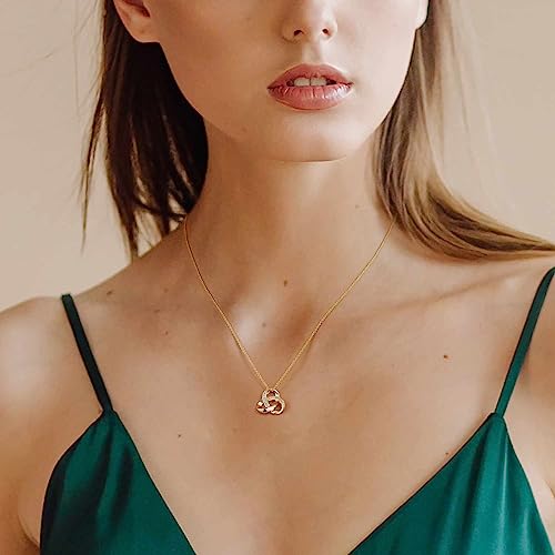 14K Gold Necklaces for Women Trendy Love Knot Infinity Interlocking Knot Necklaces Pendant Necklace for Women Diamond Necklace Adjustable in Length 18in - Image 7