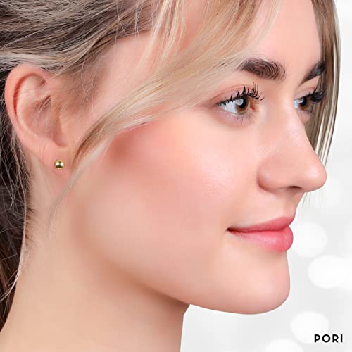 14K Solid Gold Ball Stud Earrings (3-Pair-Pack) 3MM 4MM and 5MM - Choose a Color - Image 5