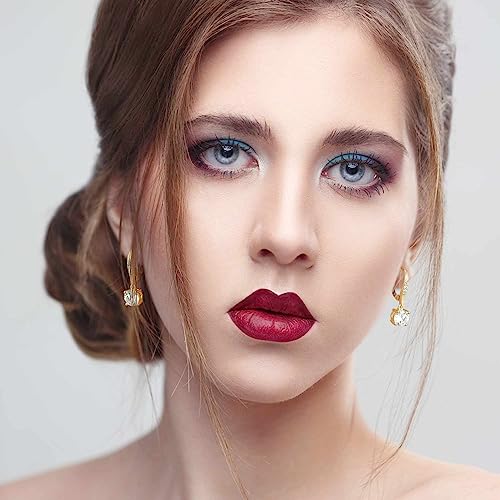 Cossa Dangle Earrings 14K Gold Drop Earrings for Women Dangle Stylish Leverback Earring with Cubic Zirconia Drop Earring A Must-have Fashion Accessory - Image 7