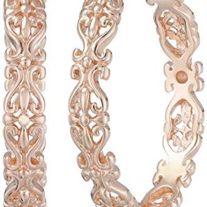 Gold Plated Sterling Silver Filigree Round Hoop Earrings , (previously Amazon Collection)