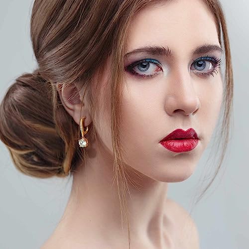 Cossa Dangle Earrings 14K Gold Drop Earrings for Women Dangle Stylish Leverback Earring with Cubic Zirconia Drop Earring A Must-have Fashion Accessory - Image 6