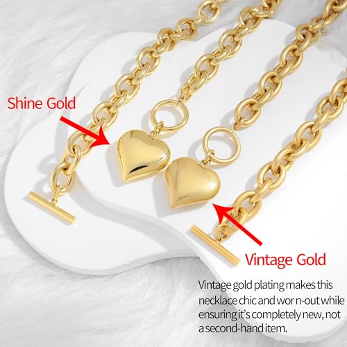 18K Gold Plated Coin Lion Head Pendant Necklace Chunky Paperclip Choker Necklace For Gifts On Birthday Holidays For Women Girls - Image 5