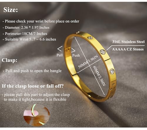 18 K Gold Plated Love Bangle Bracelet Set Flexible Wide Wristband Bangle Bangle Set for Love - Image 3