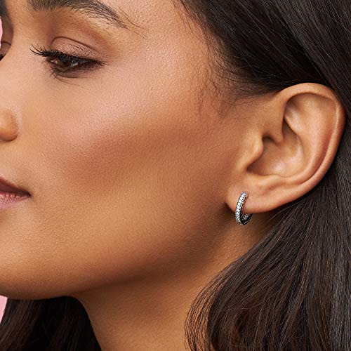 Pavé Heart Hoop Earrings - Elegant Earrings for Women - Great Gift for Her - Made with Sterling Silver & Cubic Zirconia - Image 3