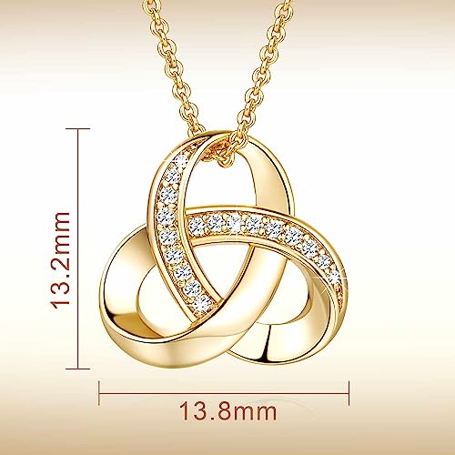 14K Gold Necklaces for Women Trendy Love Knot Infinity Interlocking Knot Necklaces Pendant Necklace for Women Diamond Necklace Adjustable in Length 18in - Image 5