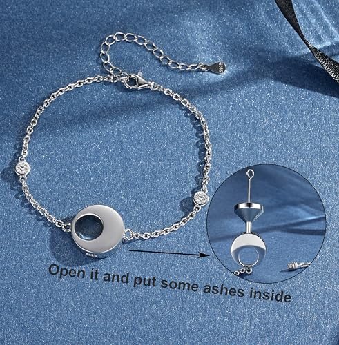 925 Sterling Silver Urn Bracelets for Ashes for Women - Cremation Bracelet Jewelry for Hold Ashes of Human & Pets - Keepsake memory jewelry Gifts - Image 5